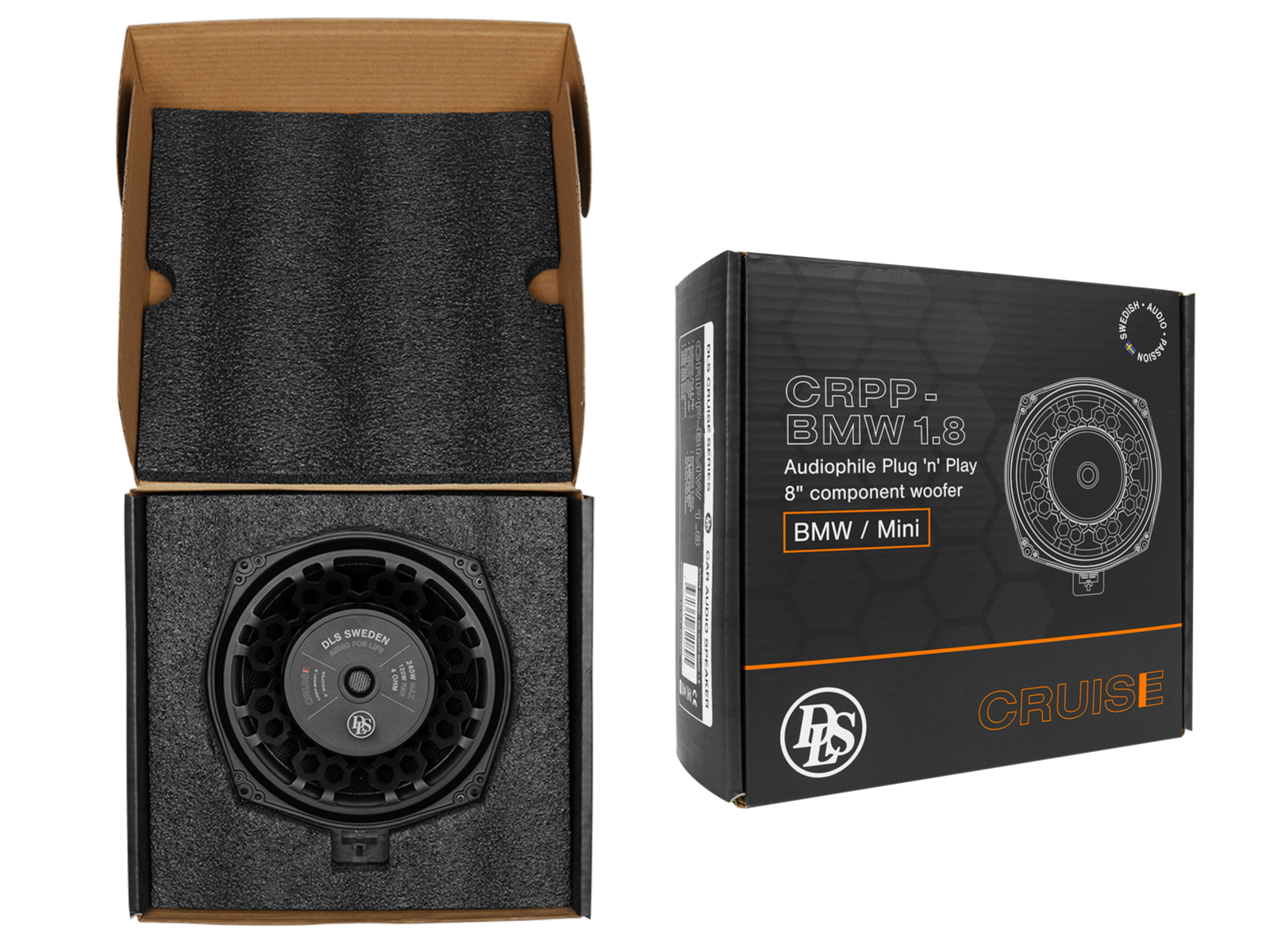 Subwoofer pod siedzenie BMW serii 1, 2, 3, 4, 5, 6, 7, i8,X1, X3, X4, X5, X6, Z4 /Mini. DLS Cruise 1 szt.