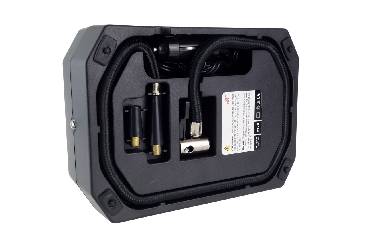 Kompresor samochodowy cyfrowy LCD LED 12V ACOMP-11 AMIO-02384