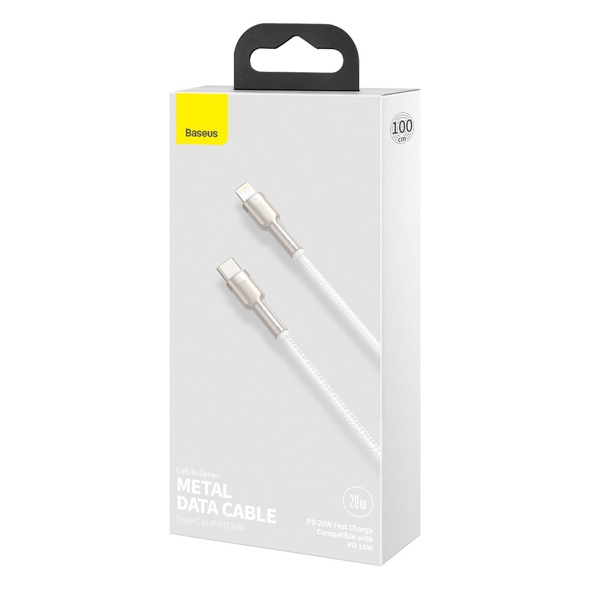 Kabel USB-C na Lightning Baseus Cafule, PD, 20W, 1m biały