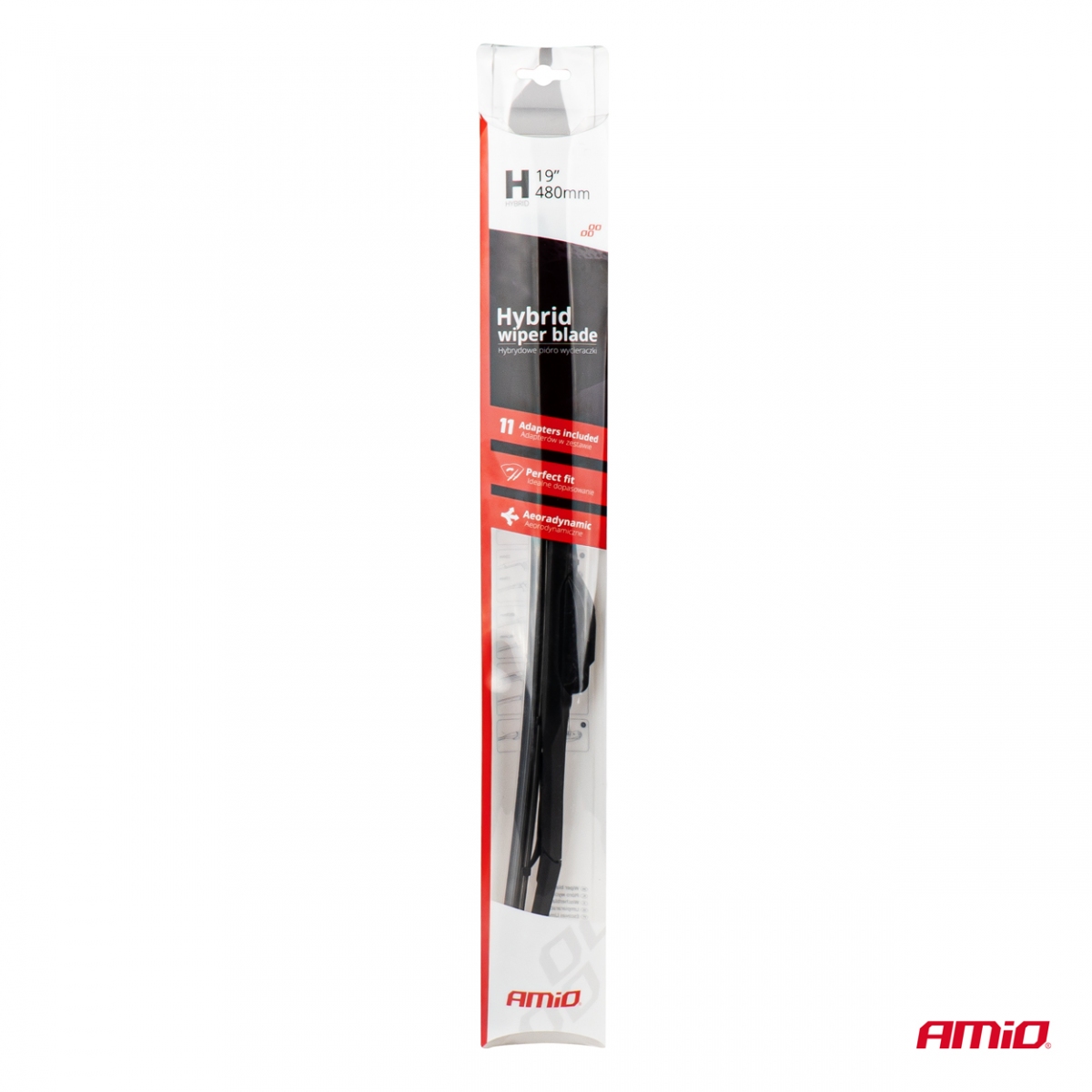 Pióro wycieraczki AMiO Hybrid multiconnect 22" 550mm 55cm 11 adapterów AMIO-02209