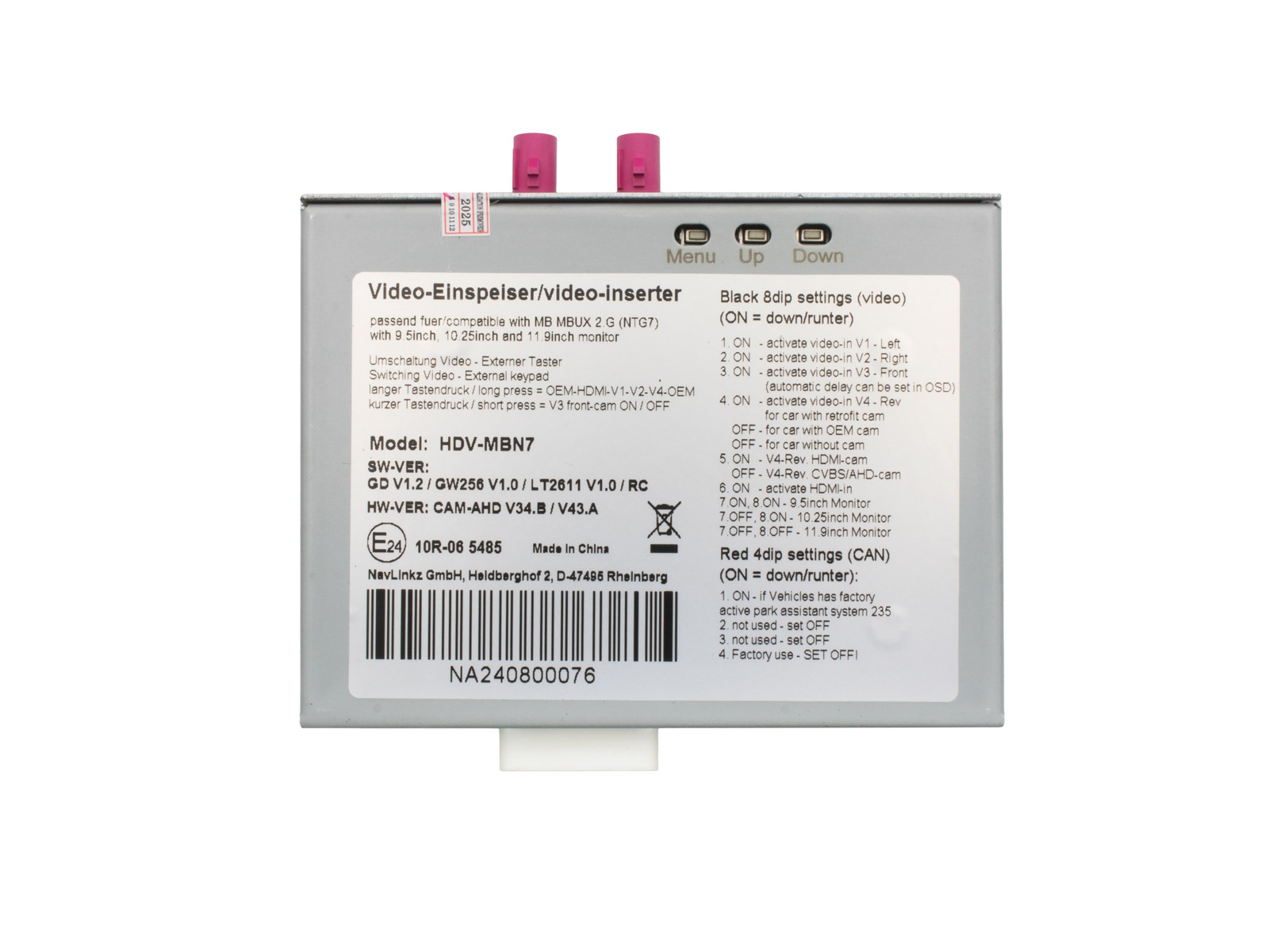 Interfaccia per il collegamento della telecamera Mercedes Sprinter MBUX NTG7 (CVBS/AHD) + HDMI