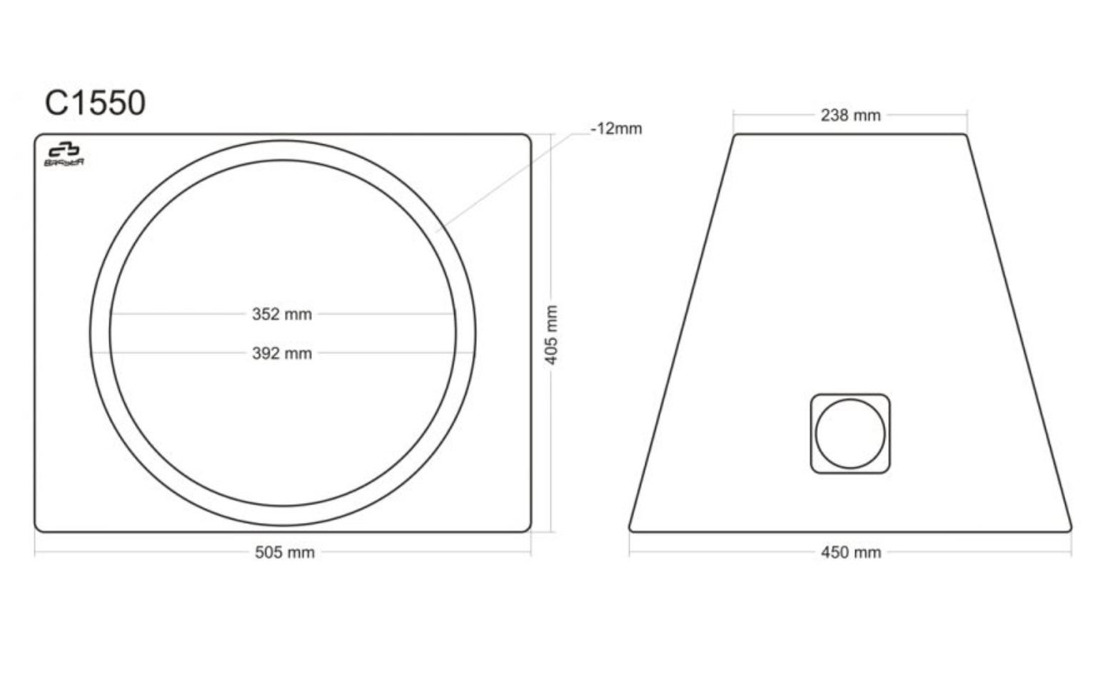 Obudowa głośnikowa 38cm/50l skośna