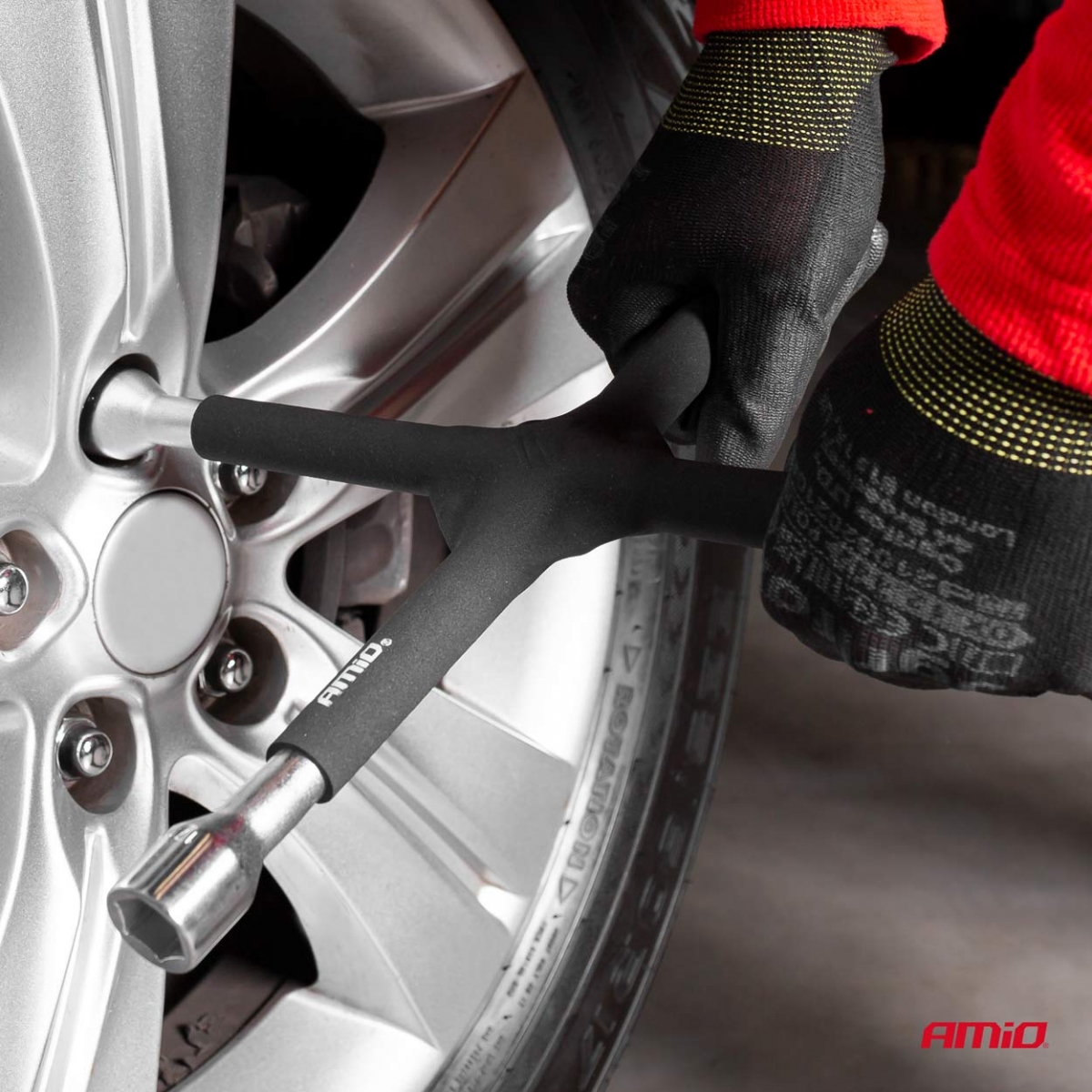 Klucz krzyżakowy gumowany 17 mm 19 mm 21 mm 1/2" AMIO-02402