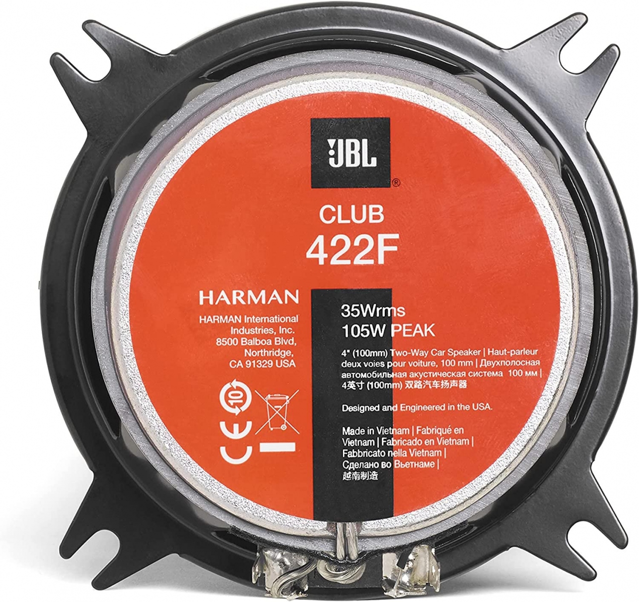JBL Club 422F altoparlanti coassiali a due vie per auto da 4" (100 mm)