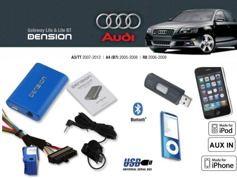 Dension Digital Changer Bluetooth, USB, iPod, iPhone, AUX - Audi A2, A3, A4, A6, A8 Concert II, Chorus II, RNS-E