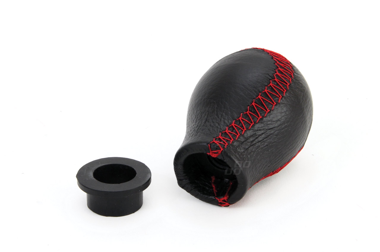 Nahkainen vaihdekepin nuppi, punainen kierre, yleismalli AMIO-01756