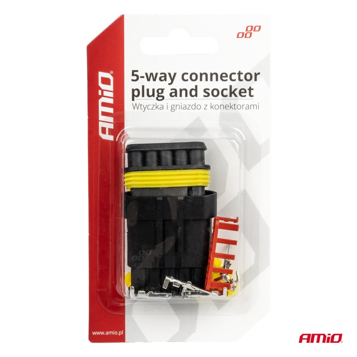 Kostka wtyk złącze hermetyczne superseal 5 PIN AMIO-03521