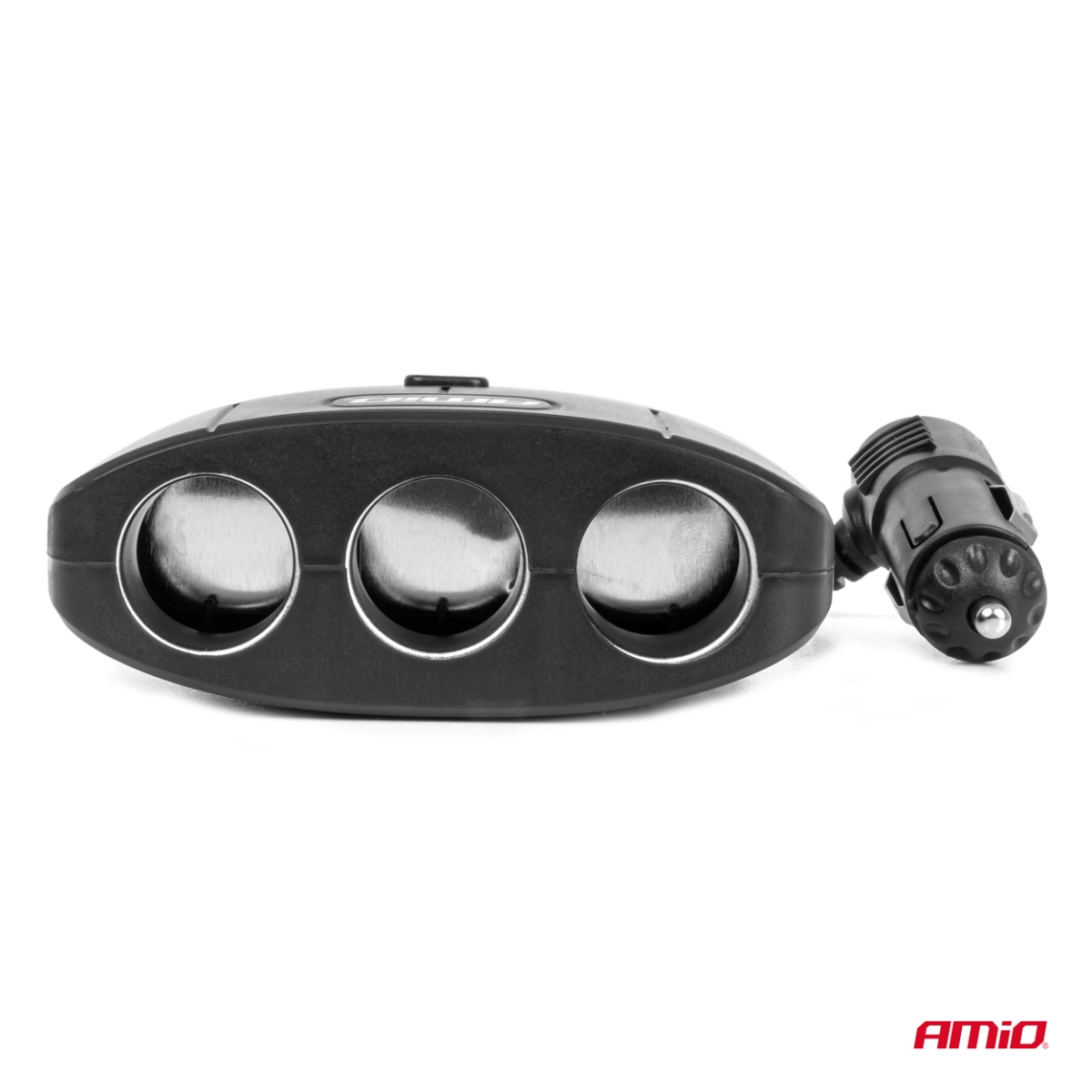 Presa accendisigari splitter con caricabatterie 2x USB-A ON/OFF 12V 24V 100W 70cm AMIO-04362