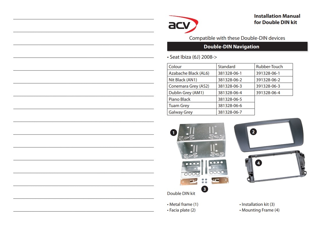 Ramka radiowa 2 DIN Seat Ibiza (6J/6JN) 06/2008 -> beżowy