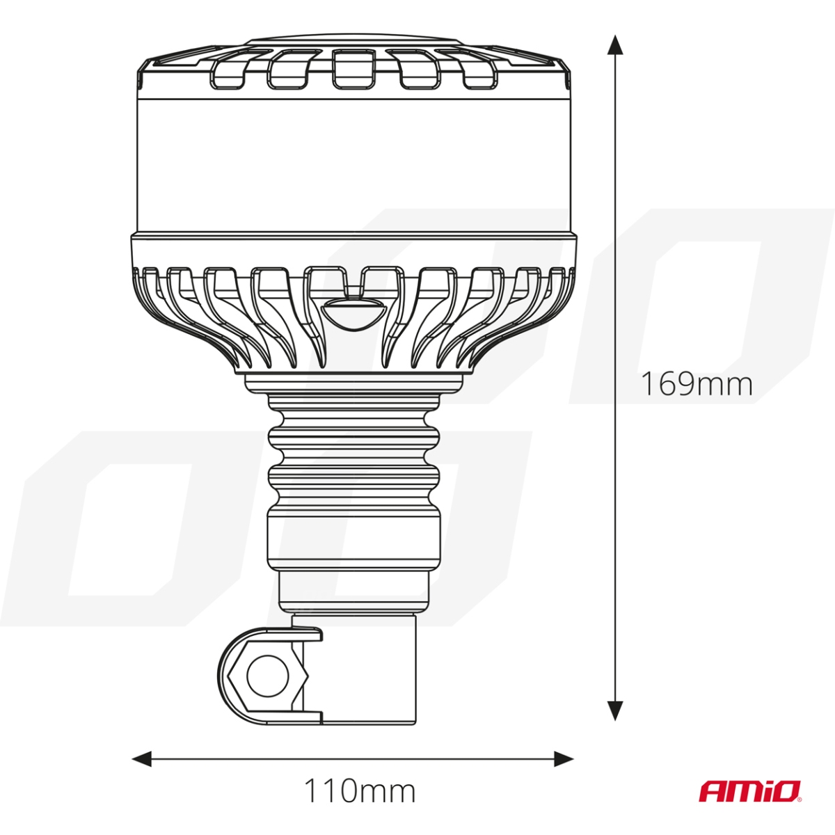 Lampada di segnalazione lampeggiante a LED W28P 12V 24V AMIO-04107