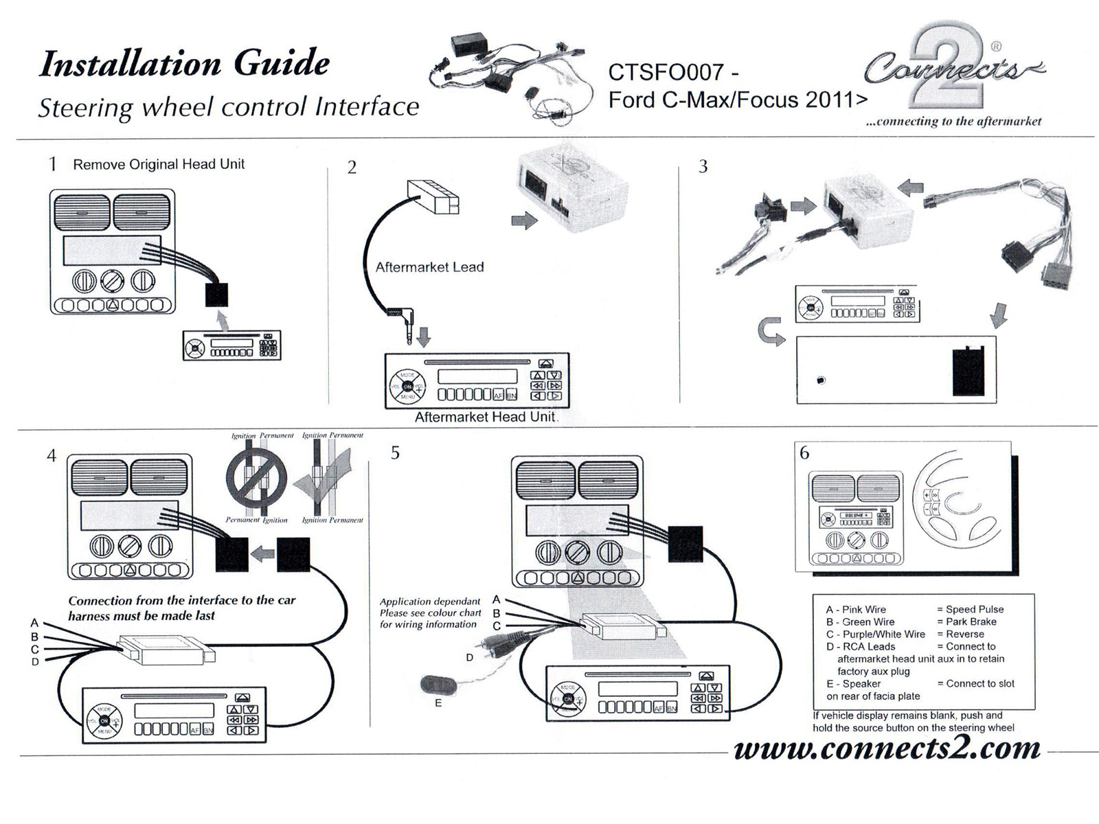 Ratadapter Ford C-MAX 2011->; Focus 2011->; Transit 2013->