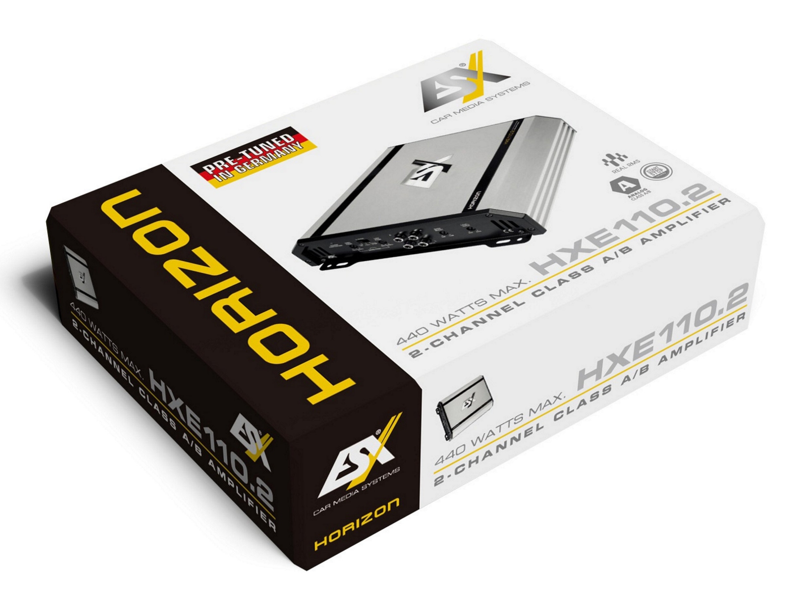 ESX HXE110.2 - wzmacniacz dwukanałowy, moc RMS 2 x 70 Wat przy 4 Ohm