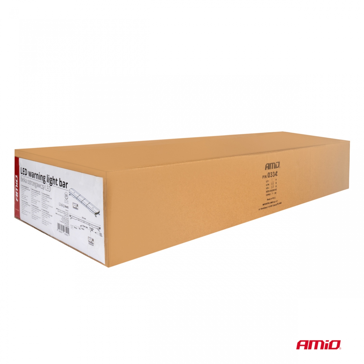 Belka ostrzegawcza LED 51 funkcji 117cm homologacja R65 R10 12-24V AMIO-03344