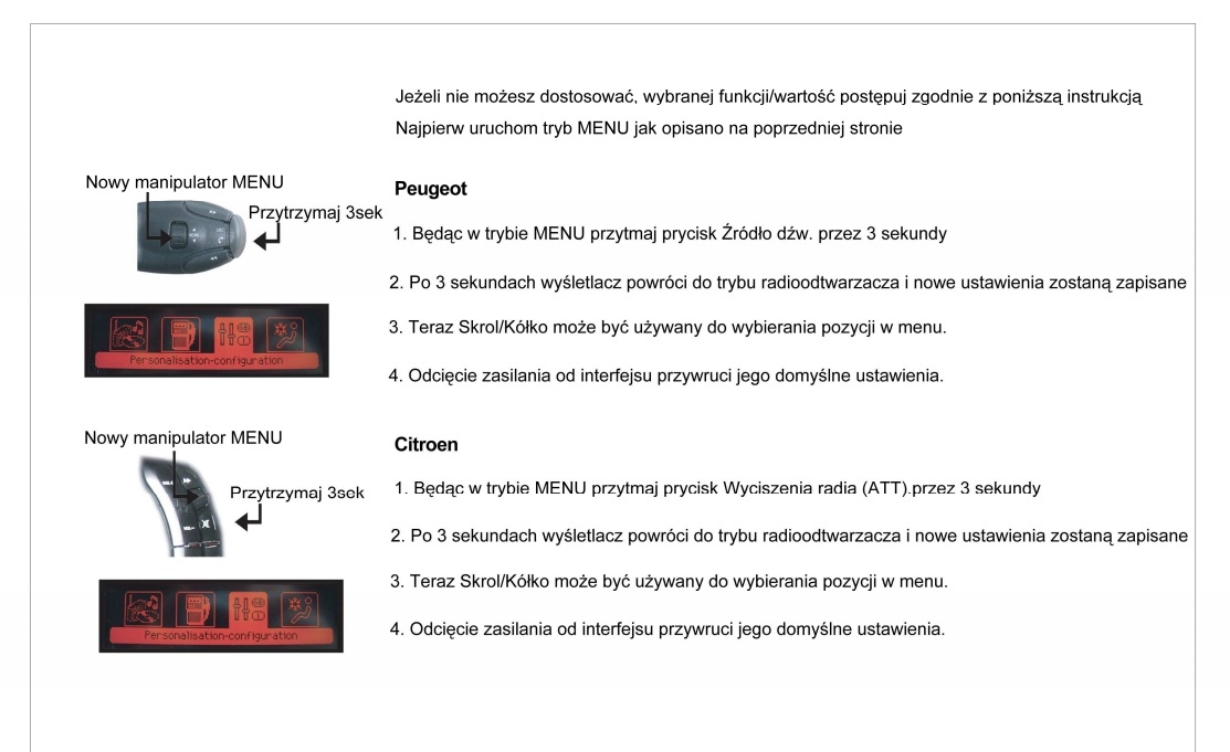 Adapter do sterowania z kierownicy Citroen C2,C3,C5,C8,DS3,C3,C4 Picasso, Berlingo