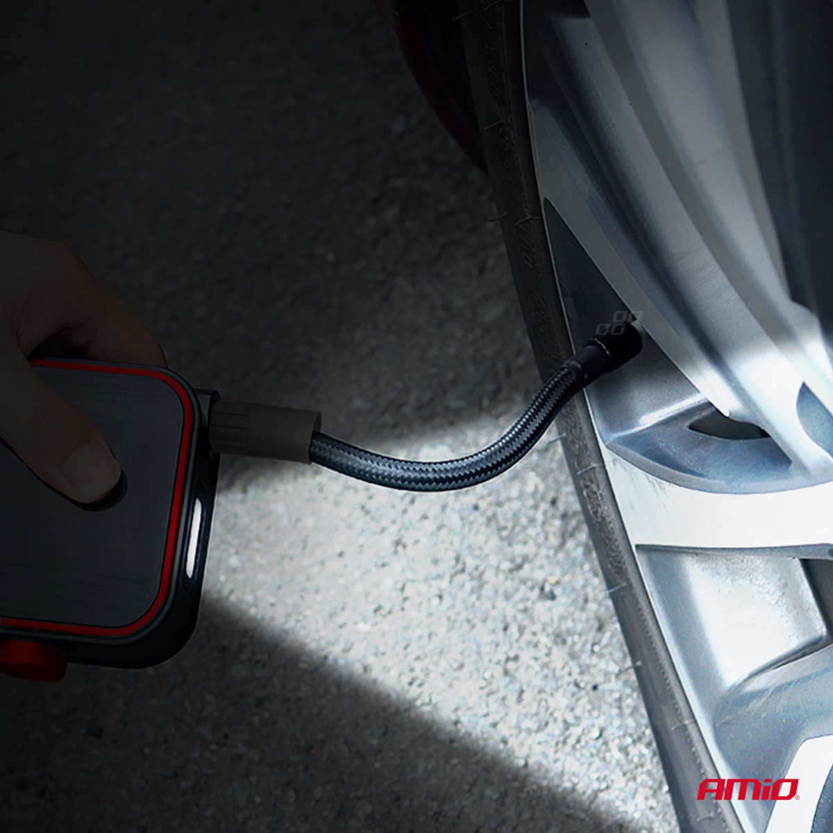 Trådløs bilkompressor elektrisk cykelpumpe powerbank 40W ACOMP-20 AMIO-03690