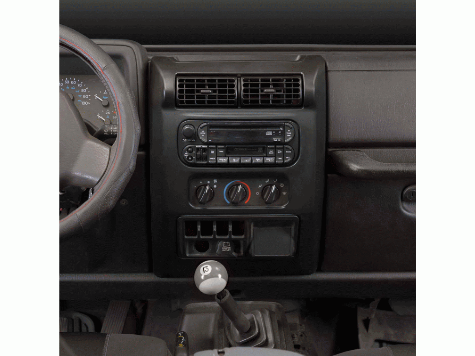 Cadre radio 2 DIN Jeep Wrangler 2003 - 2006.