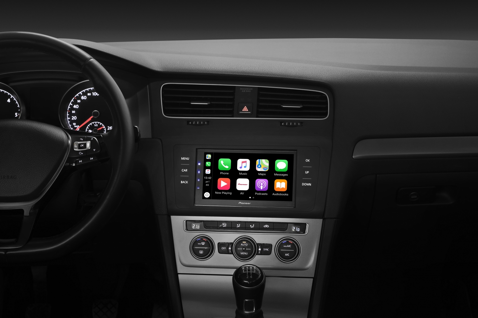 SPH-EVO64DAB 2-DIN-multimedia-asema. Apple CarPlay- ja Android Auto -yhteensopiva.