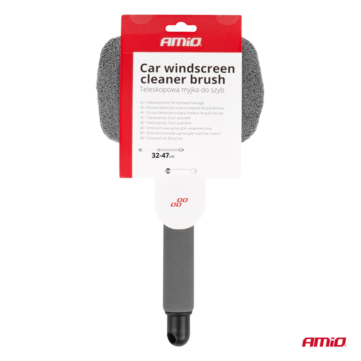 Myjka do szyb okien luster teleskopowa prostokątna mikrofibra 30,5/46 cm AMIO-03859