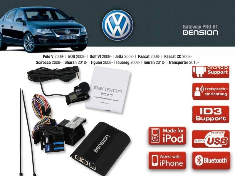 Dension Pro BT,AUX,USB,iPod,iPhone,ID3 - VW Skoda RCD310/510