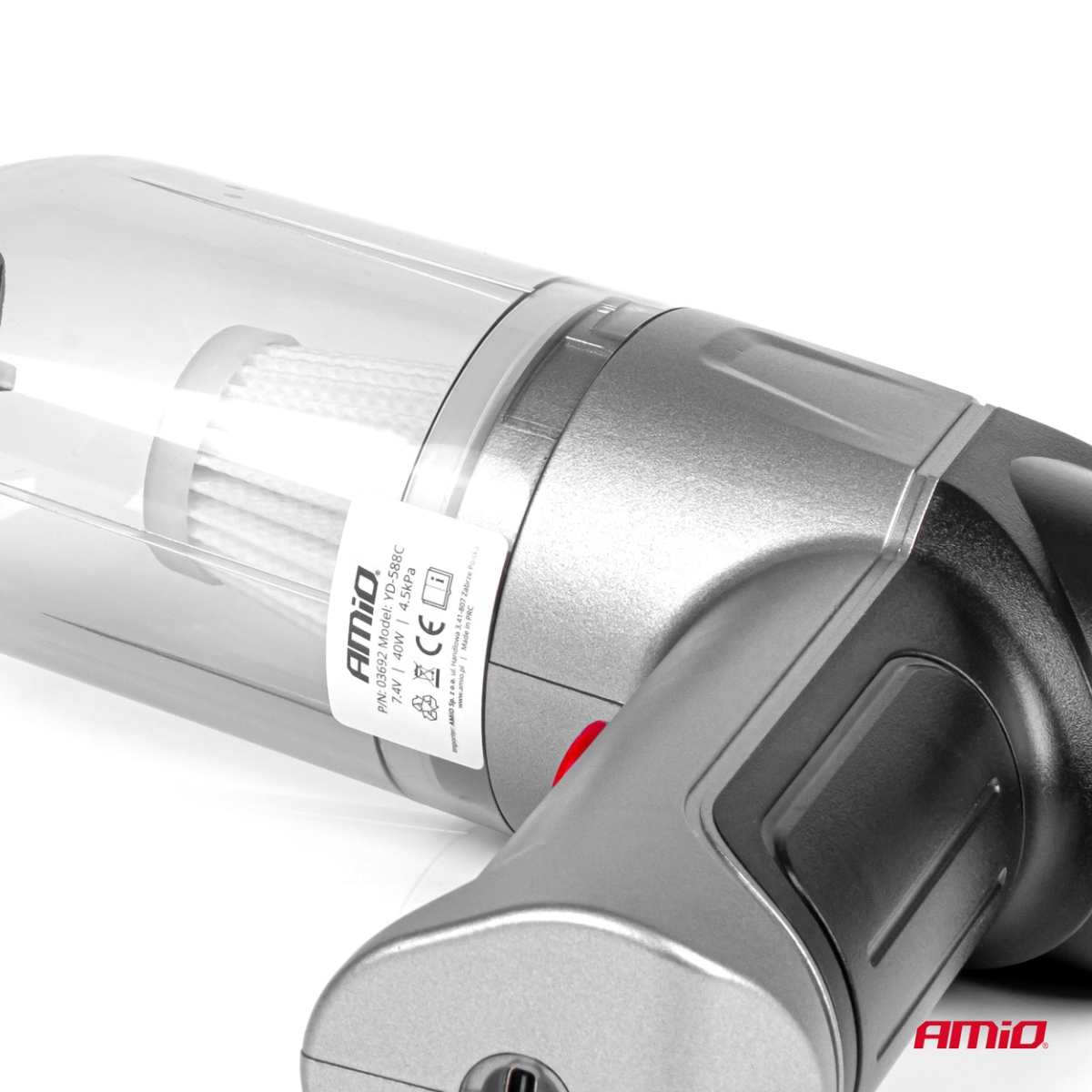 Odkurzacz samochodowy bezprzewodowy akumulatorowy HEPA 40W 4000mAh AMIO-03692