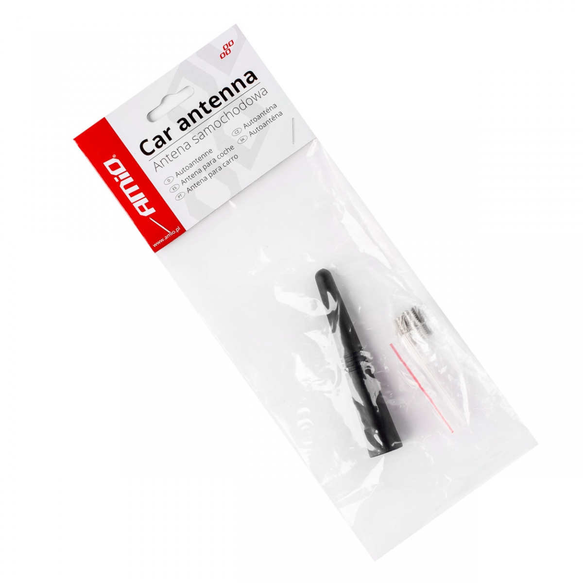 Car antenna mast 9 cm with 3 adapters 5/6/7mm ANTM09 AMIO-01509