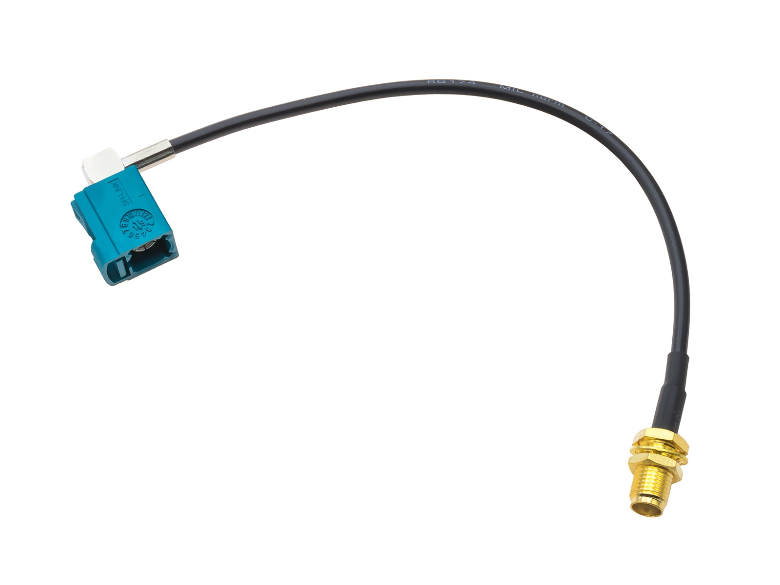 SMA-B - Fakra antenneadapter. Kabellængde 15 cm.