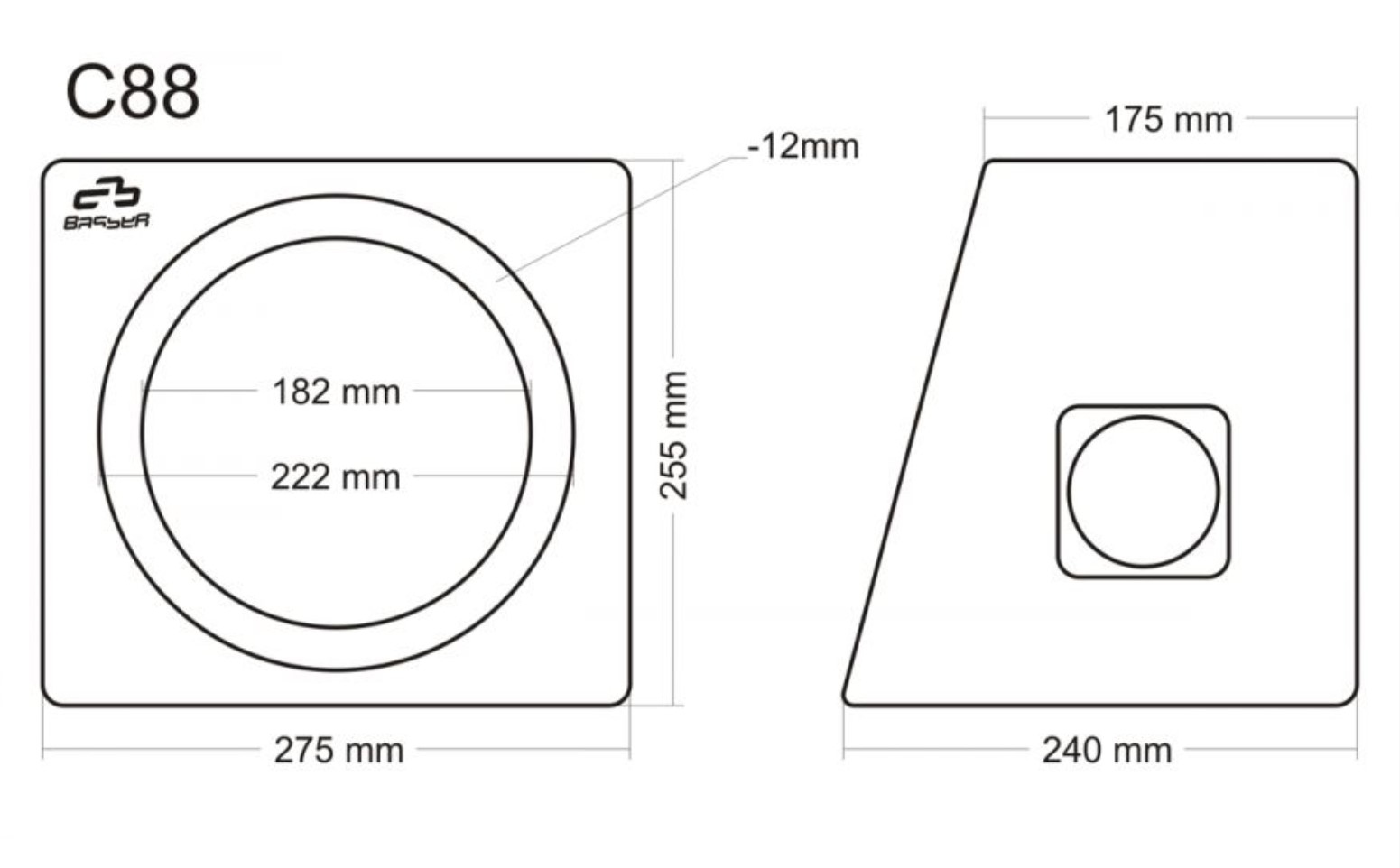 Speaker enclosure 20cm/8l