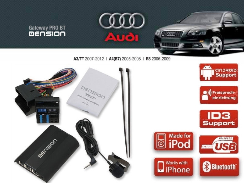 Dension Pro BT,AUX,USB,iPhone,ID3,DAB+ - Audi A4,A3,TT