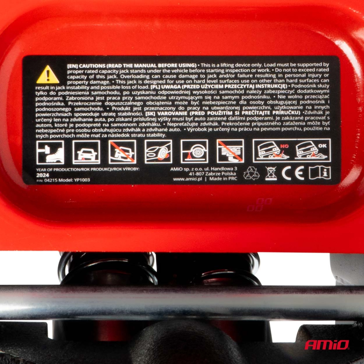 Podnośnik hydrauliczny niskoprofilowy lewarek typu żaba 3T 3000kg CE 75/510mm AMIO-04215