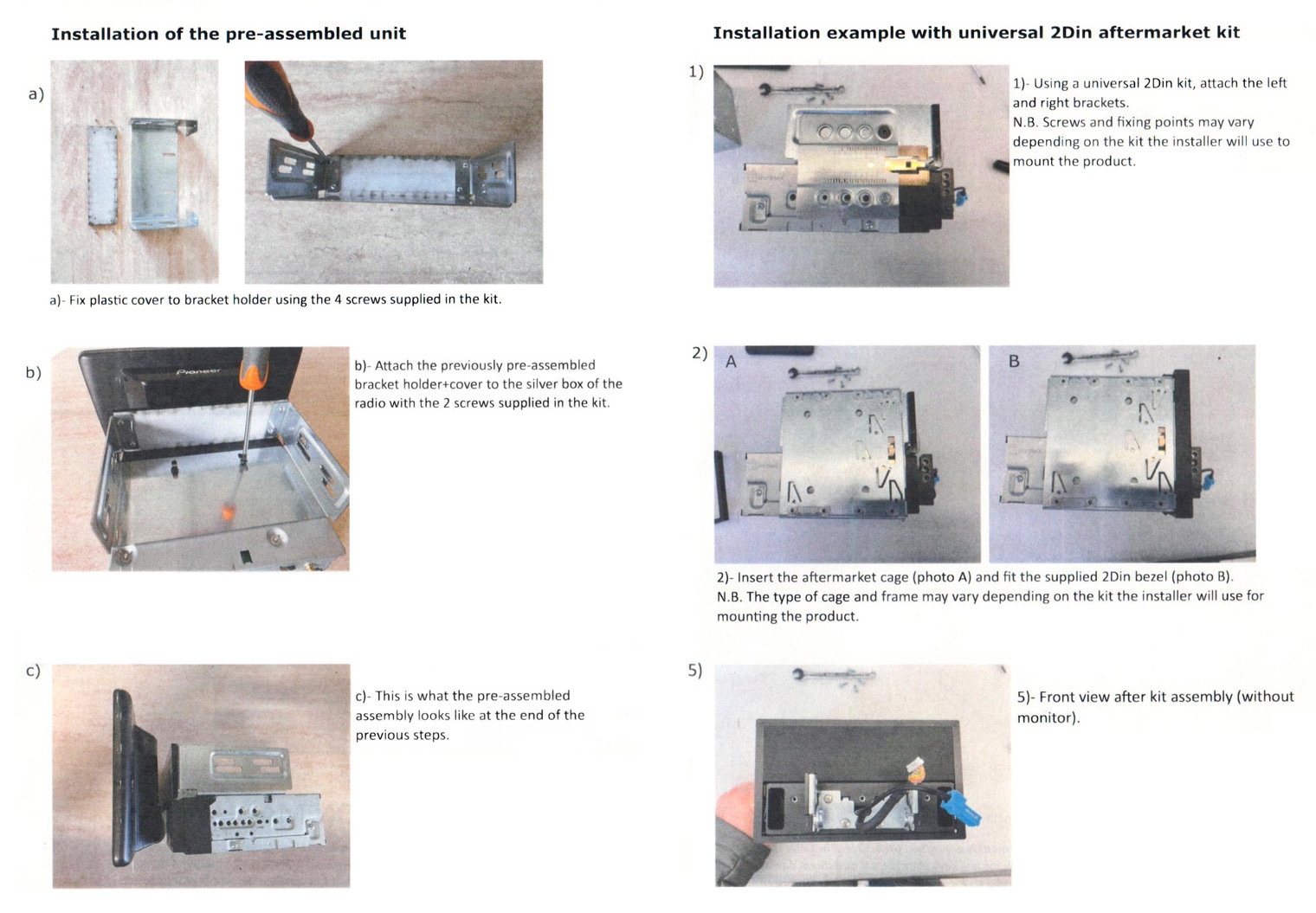 Oryginalna ramka montażowa do Pioneer SPH-EVO62DAB