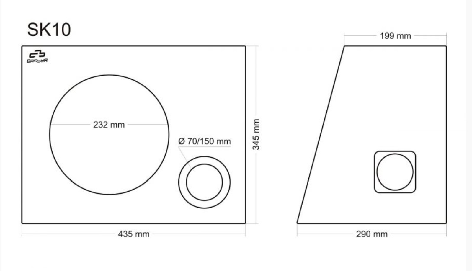 Obudowa głośnikowa bassreflex 25cm/25l