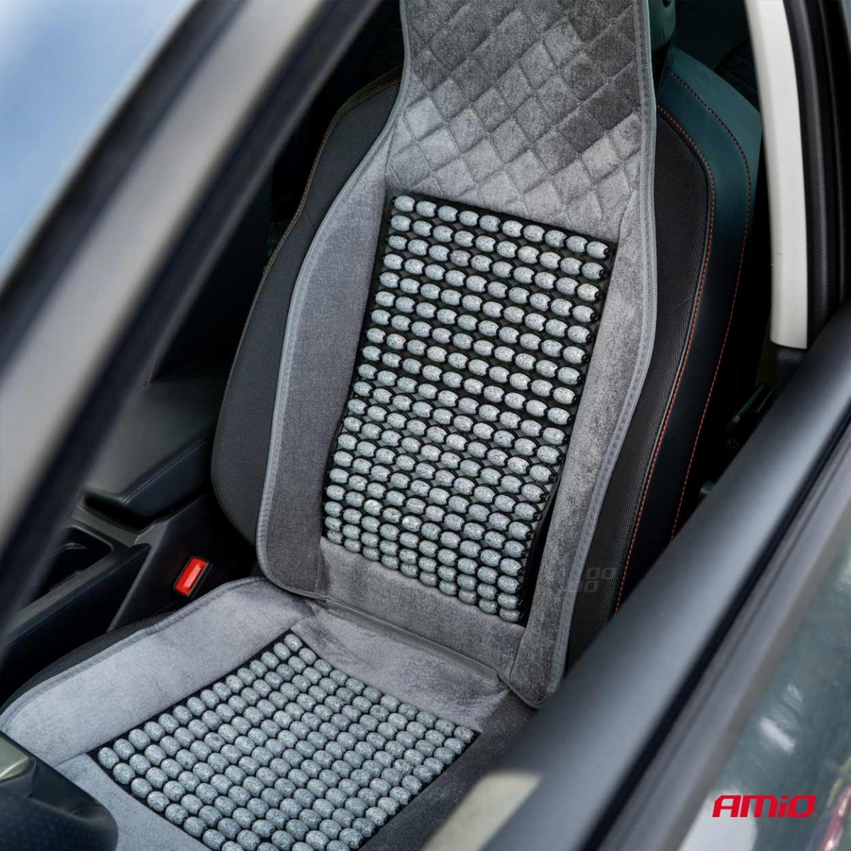 Tappetino per auto con perline, grigio, 45x120cm, CSM-17 AMIO-04430