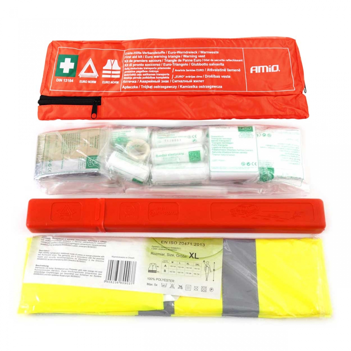 Set COMBI PLUS - Kit di pronto soccorso, triangolo, gilet
