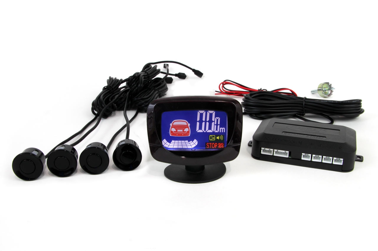 Zestaw czujników parkowania czujniki cofania LED GRAF 4 sensory czarne AMIO-01562