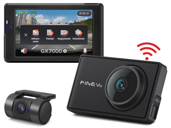 Wideorejestrator FineVu GX7000 - rejestrator QHD+FHD GPS WiFi radary
