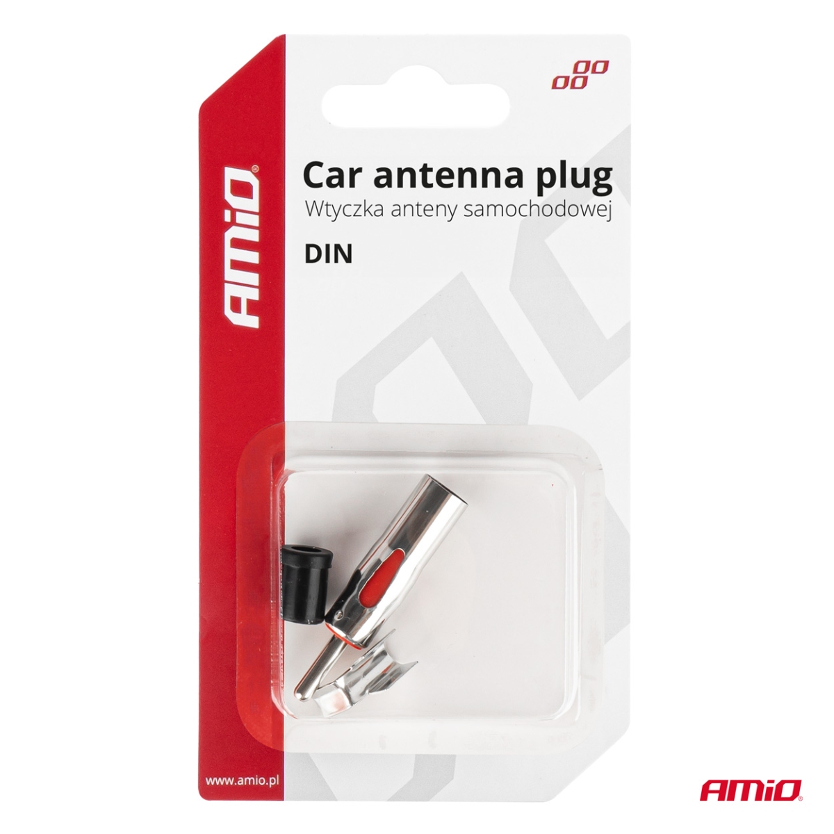Plug car antenna connector angled DIN AMIO-03970