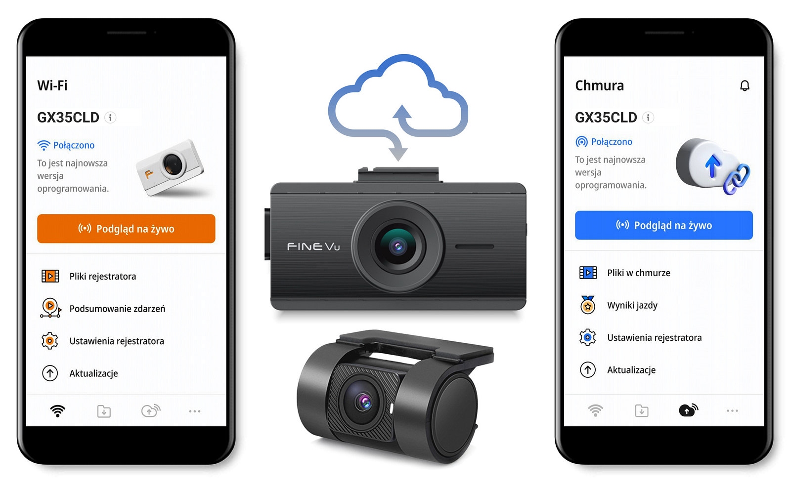 FineVu GX35 CLOUD Video Recorder - Small QHD Recorder, Cloud
