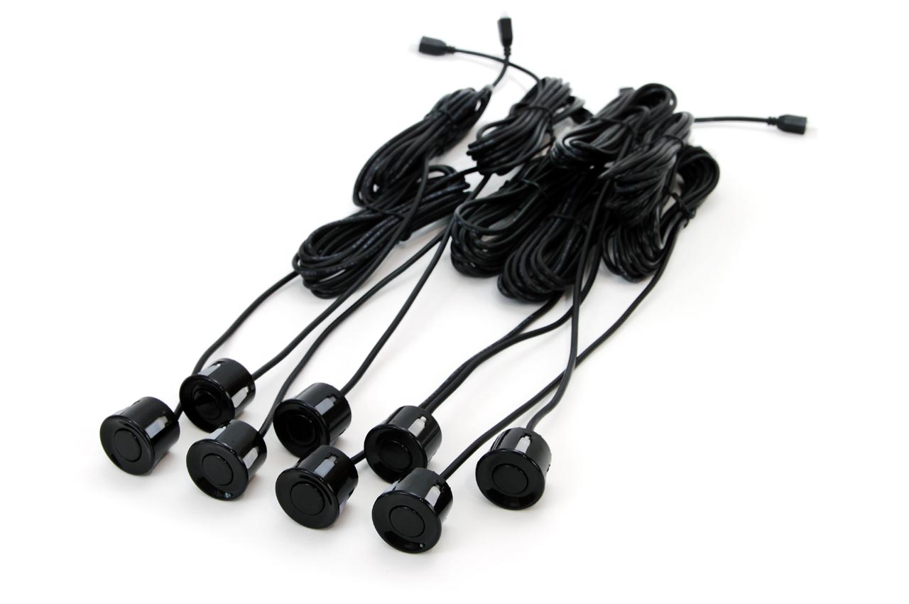 Kit sensori di parcheggio retromarcia a LED, 8 sensori, nero, AMIO-01560