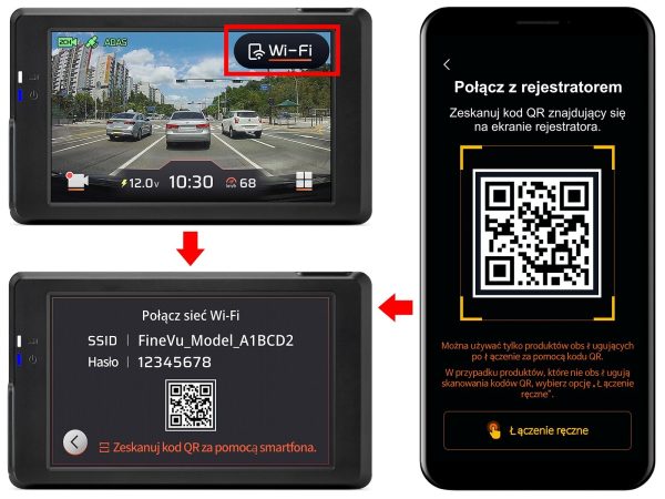 Wideorejestrator FineVu GX7000 - rejestrator QHD+FHD GPS WiFi radary