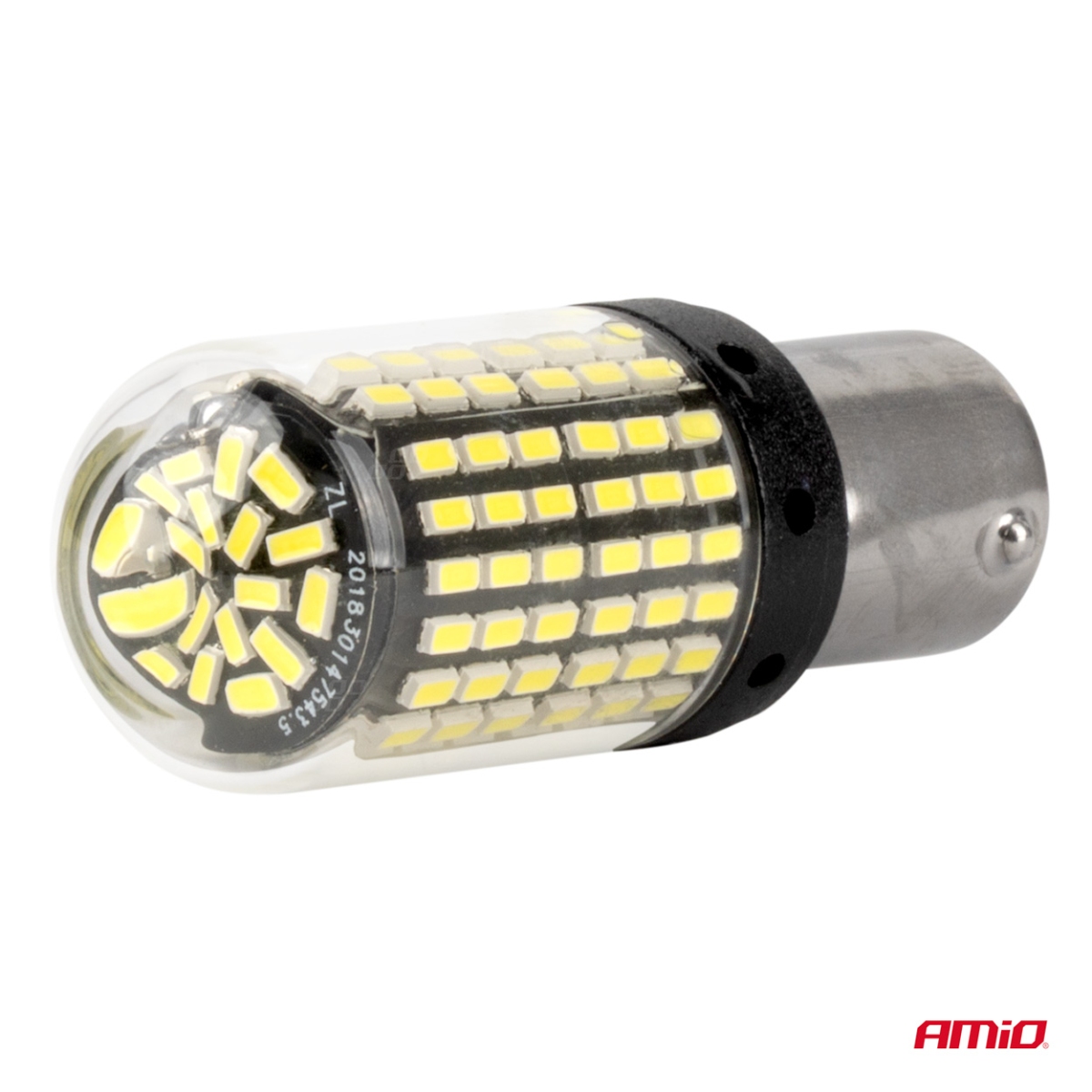 Żarówki LED CANBUS BA15S P21W R10W R5W 600LM 144SMD białe 12V 24V AMIO-04473