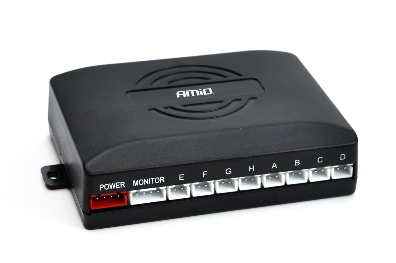 Parkeringssensorsats för backljud, 8 sensorer, svart "GULD", 18 mm AMIO-01604