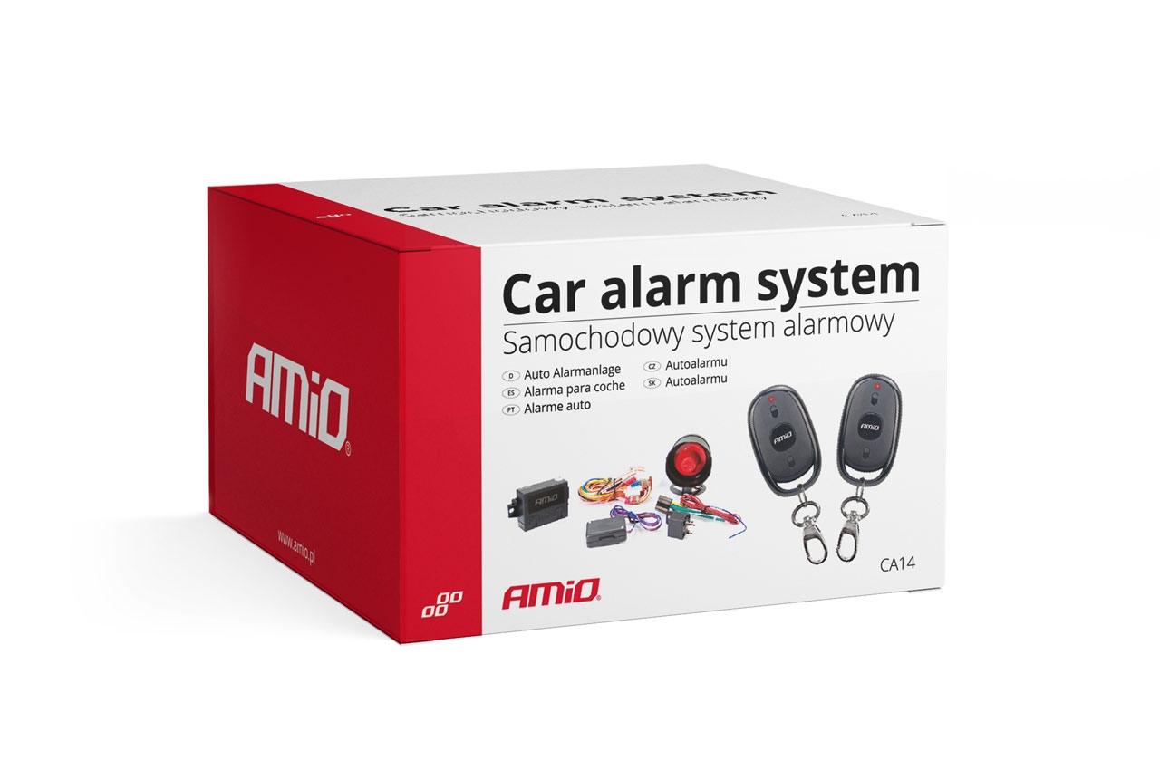 Universell CA14 bilalarm med fjernkontroller AMIO-01678