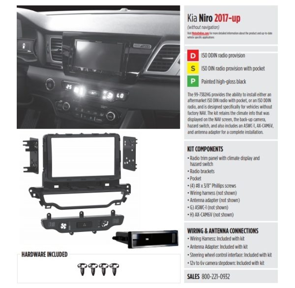 Zestaw montażowy 2 DIN Kia Niro 2017 -> CT23KI60
