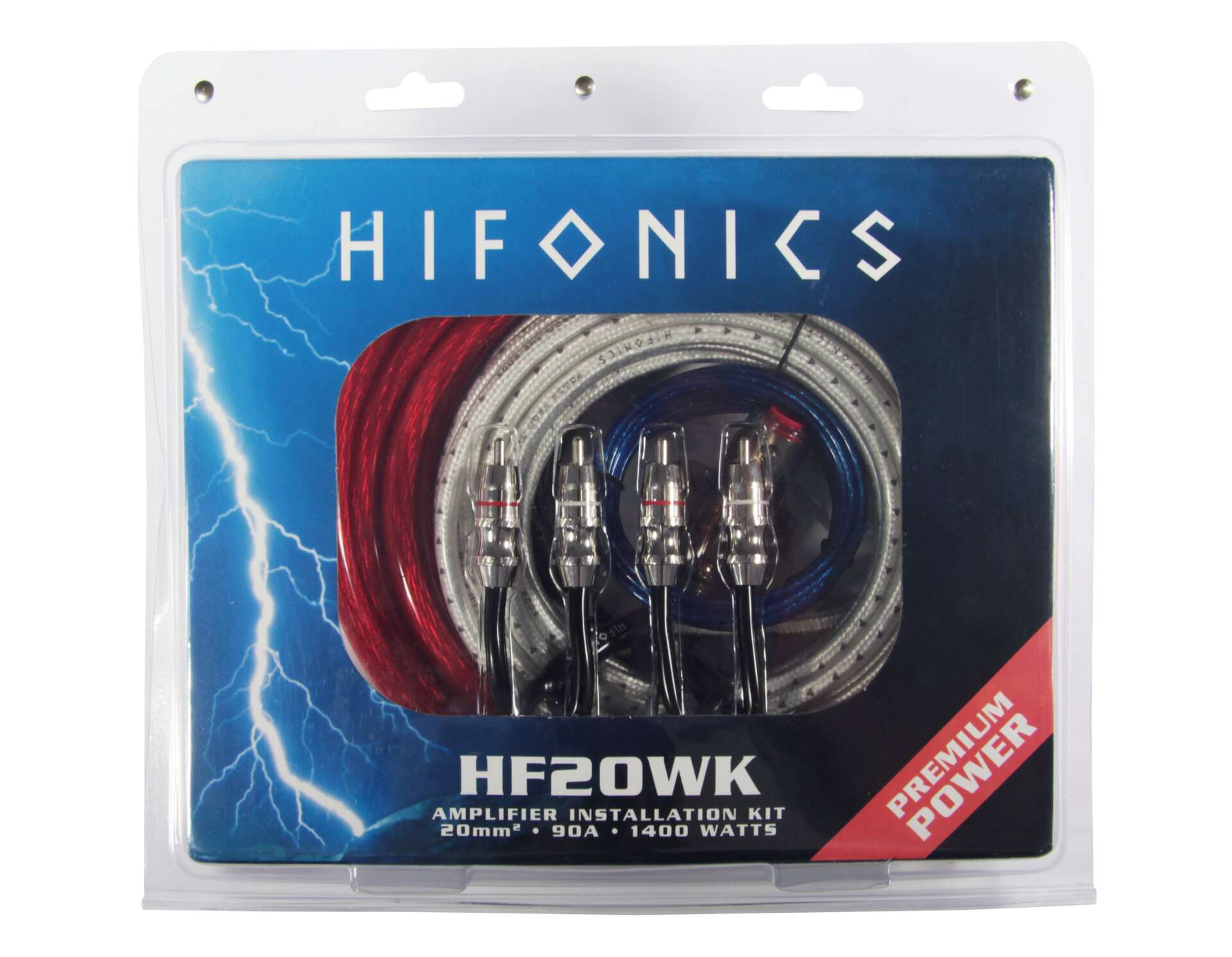 HiFonics HF20WK - forsterkermonteringskabelsett, tverrsnitt 20 mm²