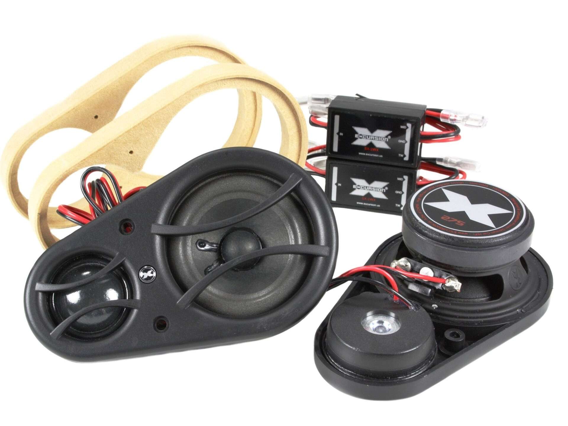 Excursion SX-SAT – Zwei-Wege-Einbaulautsprecher, 2 x 70-mm-Mitteltöner, 2 x 25-mm-Hochtöner, 2 Frequenzweichen