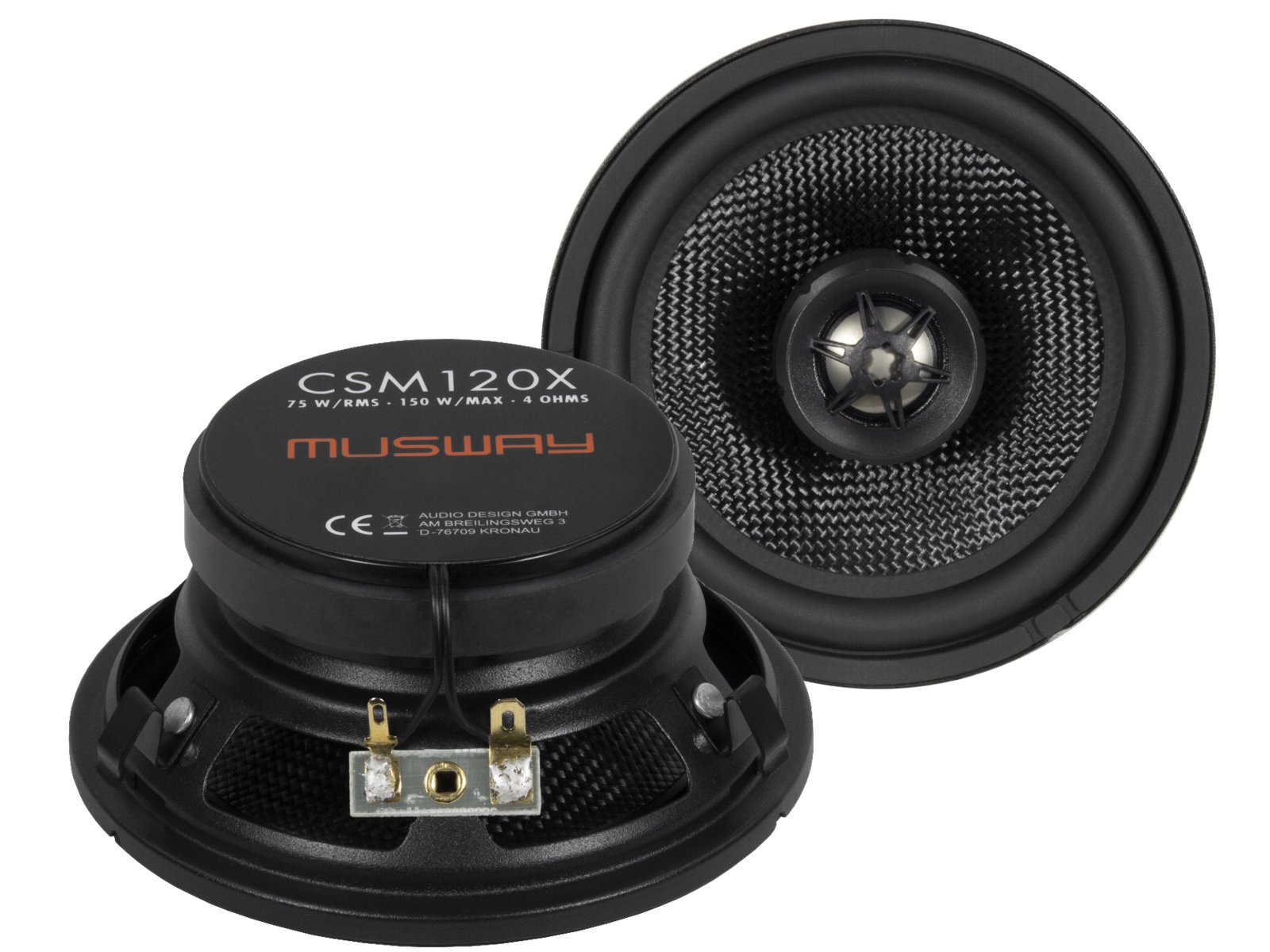Musway CSM120X - two-way speakers, diameter 120 mm, RMS power 75 Watts, impedance 4 Ohm