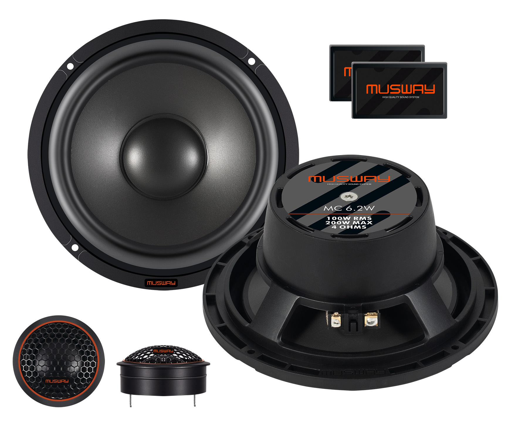 Musway MC6.2C - głośniki odseparowane, średnica 165 mm, moc RMS 100 Wat, impedancja 4 Ohm